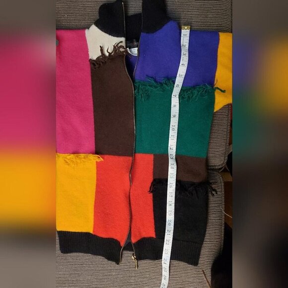 Eclectic Vintage Wool Jacket Maximalist Y2K Indie Patchwork Aesthetic - Picture 5 of 8